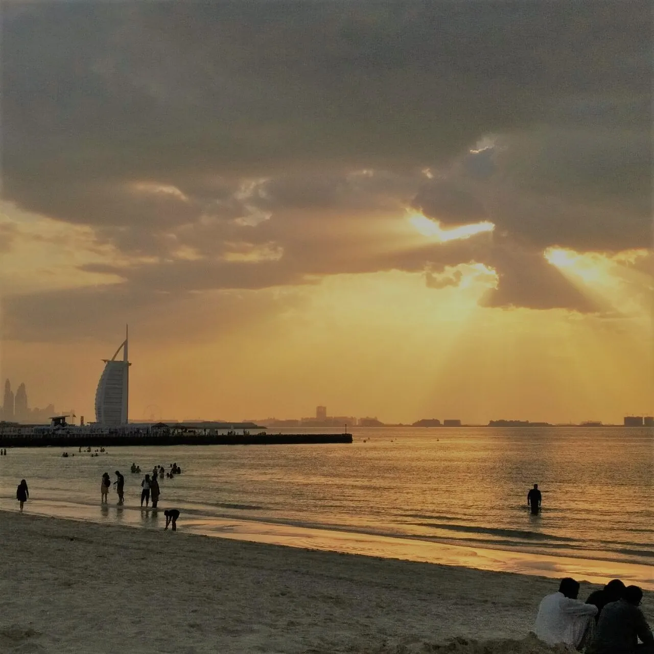 Kite Beach in Umm Suqeim, Dubai, with the Burj Al Arab on the horizon