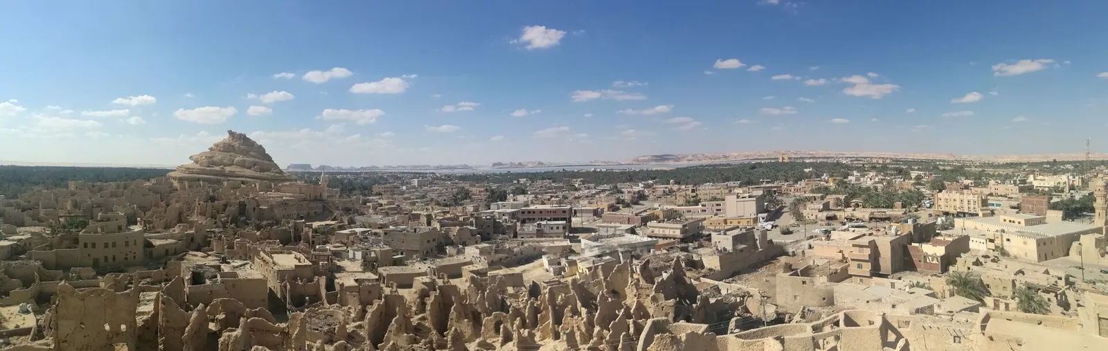 Ruined mud-brick Shali fortress above the town of Siwa Oasis in Egypt's Western Desert