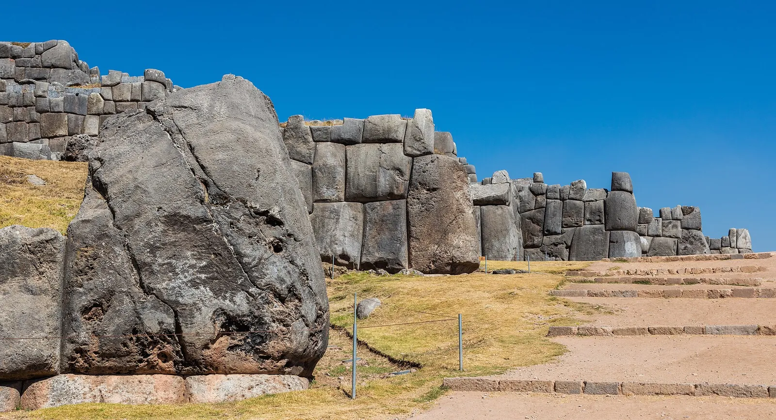The zigzag Inca stone walls of Sacsayhuamán above Cusco