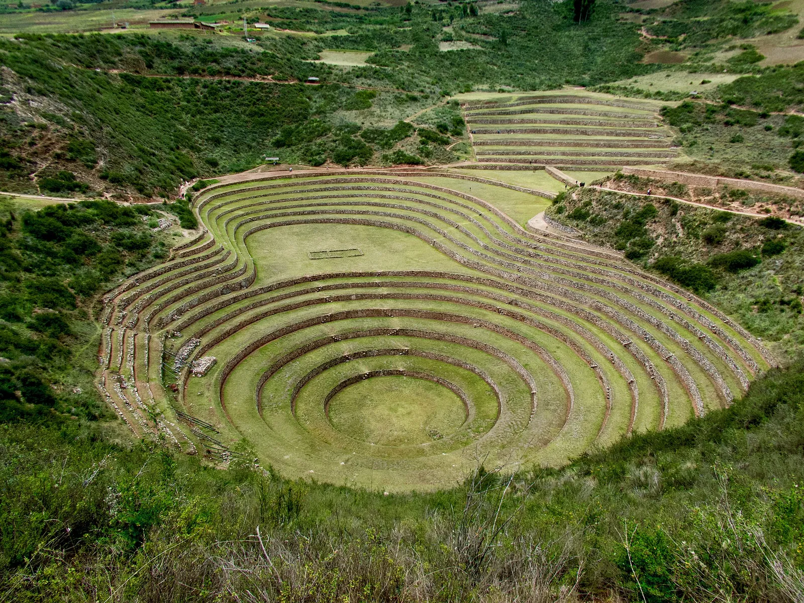 The circular Inca agricultural terraces of Moray in the Sacred Valley